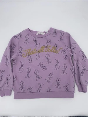 Sudadera H&M Disney Niñas Talla 6x/7 Piolín Pájaro Púrpura That’s All Folks Foto 1 de 4