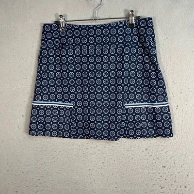 Golftini Feminino Tamanho 2 Círculo Completo Skort Azul Marinho Branco Poliéster/Elastano Golfe - Imagem 1 de 4