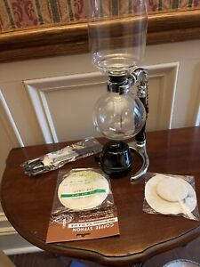 NEW Coffee Syphon Glass & Steel Vacuum Coffee Maker 16oz Alcohol Burner 5 CUP