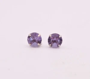 February Birthstone Purple Amethyst Stud Earrings 6mm 1.50 cttw in 925 Silver - Picture 1 of 4
