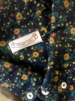 OXFORD LADS~Dress Shirt~Flannel Cotton~Liberty Dark Floral Ditsy~L- M~Fitted~New - Image 1 of 4
