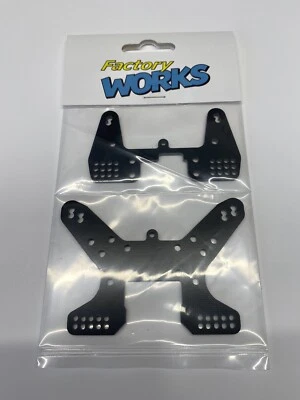 Factory Works Kyosho LA14 LA-14 Lazer ZX Shock Tower Set Vtg G-10 Replacement - Image 1 of 3