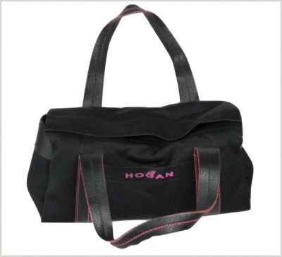 Hogan FZ 09 Womens Handbag Duffle Tote purse Black Made in Italy - Image 1 of 4