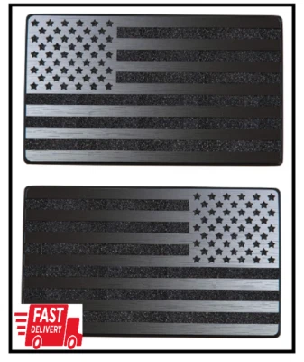 Magnet American Flag Black Auto Decal for Cars Trucks 2pcs Forward and Rever