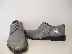 Giorgio Brutini Mens Candent Leather Wingtip Oxford Dress Shoe Gray Szs 9.5-10.5