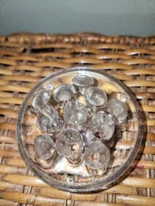 11 Hole Clear Glass Vintage Flower Frog 3"x1.5" - Picture 1 of 5