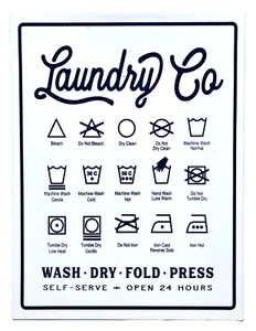 Laundry Co. Metal Sign 10 1/2"x 13 3/4" Laundry Room Decor - Picture 1 of 2