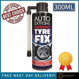 PUNCTURE REPAIR KIT QUICK FIX CAR EMERGENCY TEMP INFLATE FLAT TYRE NEW 300ML - Picture 1 of 2