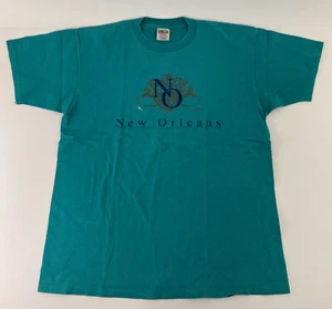 Vintage Oneita Power T-Shirt Größe XL New Orleans Louisiana - kleiner Bleichfleck - Bild 1 von 7