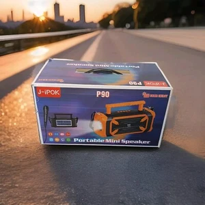 J-iPok Portable Mini Speaker P90 Solar Energy Black - Picture 1 of 14
