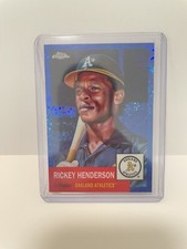 2022 Topps Chrome Platinum Rickey Henderson 433 Blue Mini Diamond Refractor /199