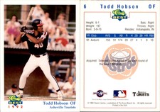 Todd Hobson 1992 Classic Best Asheville Tourists #6 Card Asheville Tourists
