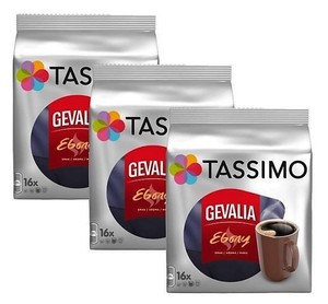 3 X Packs Tassimo Gevalia Ebony morkrost discs T - 48 discs T 48 drinks