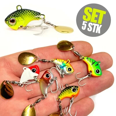 Jig Spinner Set MiNi | 5 Stück | 5g / 2,2cm | Köder Forelle & Barsch - Bild 1 von 4