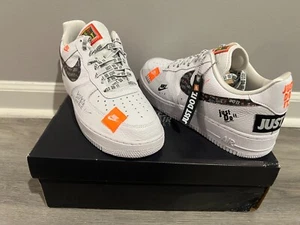Nike Air Force One Just Do It Pack JDI White Black Orange AR7719-100 Size 12 - Picture 1 of 9