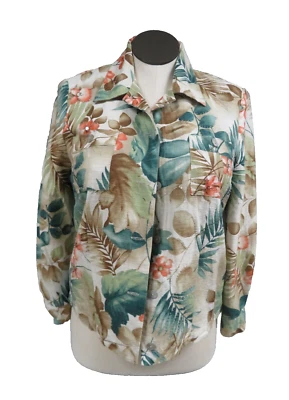 Alfred Dunner Womens 12P Jacket/Blazer Lined 70% Silk Long Sleeve Floral - Image 1 of 4