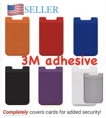 6 件装 HQ 弹性莱卡袋 3M 贴纸钱包手机汽车遮阳卡夹 — 第 1/4 张图片