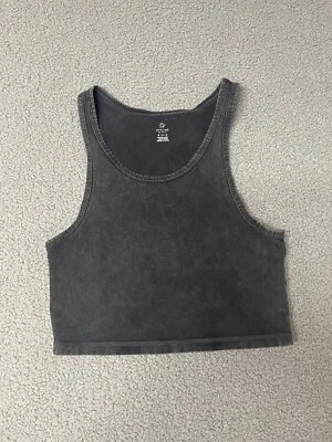 Camiseta sin mangas Offline by Aerie para mujer talla mediana negra/gris jaspeada Foto 1 de 4