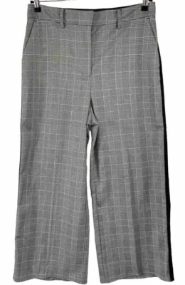 BODEN TROUSERS 12 REGULAR WHITE BLACK Dogtooth Tartan Stretch Chino Straight Leg - Image 1 of 4
