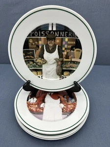 Williams Sonoma GUY BUFFET L'Etalage SHOPKEEPERS Dessert Plates SET OF 4 - Picture 1 of 12