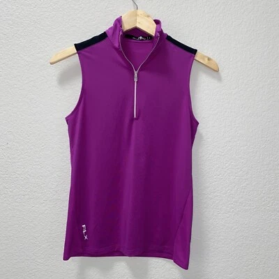 Camiseta sin mangas de golf RLX Ralph Lauren con cremallera magenta talla pequeña Foto 1 de 4