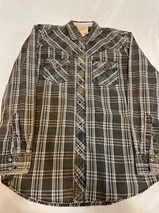 Cowboy Legend Western Hemd Gr. XL Perlen Druckknöpfe Langarm braun - Bild 1 von 6