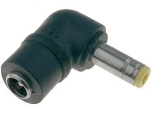 Adaptador de conector de CC 5,5/2,1 a 5,5/2,5 adaptador de conector hueco en ángulo - Imagen 1 de 2