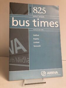 "Arriva bus times route 825 Stafford-Tamworth" - Lichfield booklet 1998