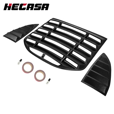 Rear + Side Window Louver Cover Vent Black ABS For Hyundai Genesis Coupe 10-16 - Image 1 of 4