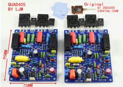 2pcs QUAD405 125W+125W power amplifier kit dual 2.0 channel for HIFI DIY - Image 1 of 2