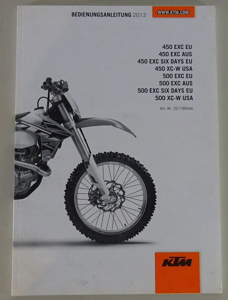 Manuale D'uso KTM 450 EXC EU / 450 EXC AUS / 450 XC-W USA Etc. Anno 2013 - Immagine 1 di 1