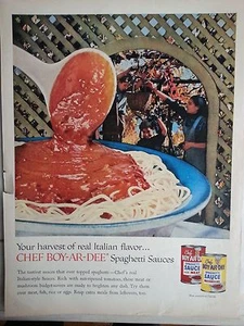 1958 Chef Boy Ar Dee Spaghett Pilz Ernte Essen Original Print Anzeige - Bild 1 von 1