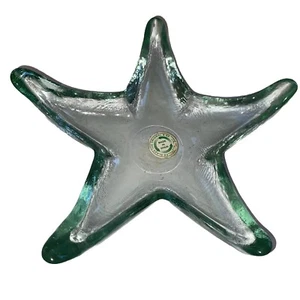 Starfish Trinket Dish The Original Recycled Glass Green Hue Made In Spain 10” - Picture 1 of 6