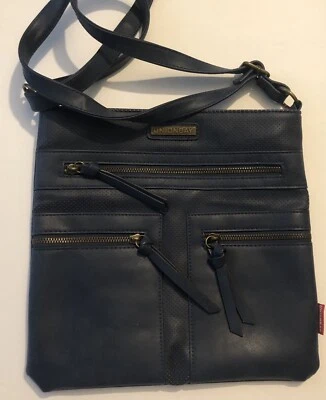 Unionbay Women’s Blue Colored Faux Leather Crossbody Purse Bag GS1D23 - Image 1 of 4