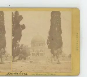 Mezquita El-Aksa Jerusalén Palestina Bonfils Stereoview c1870 - Imagen 1 de 3