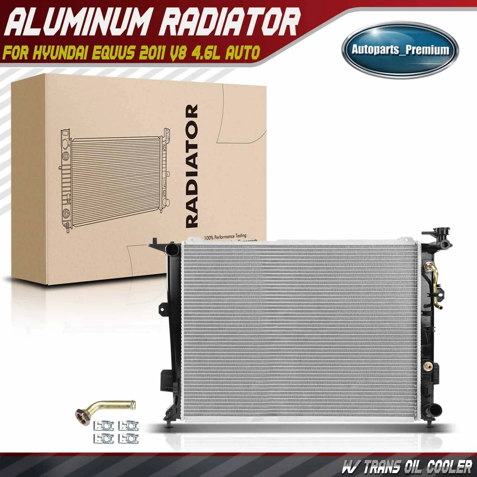 Radiador com refrigerador de óleo de transmissão para Hyundai Equus 2011 V8 4.6L Auto Trans. - Imagem 1 de 4