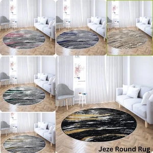 Circular Circle Round Rugs Non Slip Hallway Distressed Round Rug Floor Carpets - Picture 1 of 15