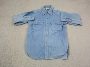 True Vintage Woolrich Hemd Herren Large Blau Chamois Flanell Outdoor 60er 70er USA - Bild 1 von 19