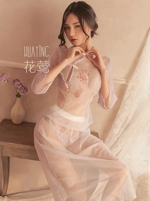 Sexy Lencería Cos Escuela Niñas Cheongsa Encaje Prendas para dormir Tanga Vestido Prendas para dormir Foto 1 de 4