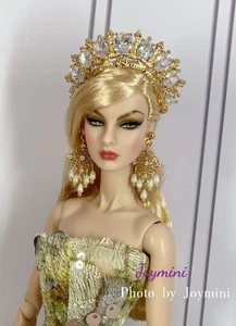 Crown Earrings For Fashion Royalty Integrity Poppy Parker NuFace Doll Jewelry - Picture 1 of 12