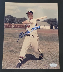 EDDIE MATHEWS Signed 8x10 Photo-HALL OF FAME-MILWAUKEE BRAVES-JSA - Picture 1 of 4