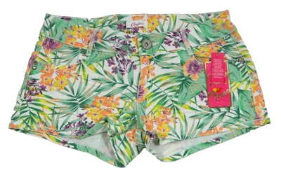 Women's Candies Shorts NEW Tiki Jungle Floral Stretch Tag 9 measured size 28 - Image 1 of 4
