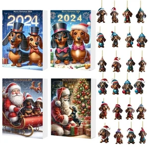 Adorno Acrílico Calendario de Adviento 24 Días Navidad Cuenta Regresiva Calendario - Imagen 1 de 16
