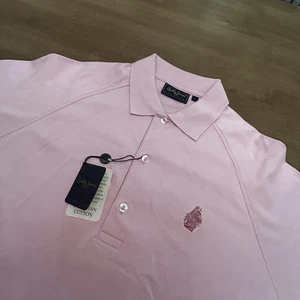 Bobby Jones Polo Shirt Mens Large Pink Peruvian Cotton Raglan Golf New Tags - Picture 1 of 4