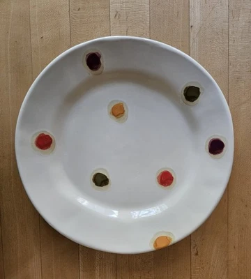 Vietri Ivory Pallini Polka Dots 9" Salad Plate - Image 1 of 2