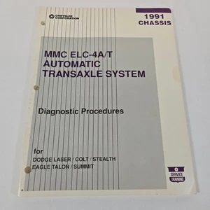 1991 Chrysler MMC ELC-4A/T Transaxle Diagnostic Manual Dodge Colt Talon Summit - Bild 1 von 7