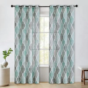 Beauoop Linen Semi Sheer Curtains 96 Inches Long 2 Panels for Bedroom Living ... - Picture 1 of 8