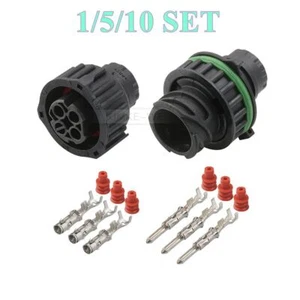 Kit de enchufe conector circular hembra macho automotriz 3 pines AMP DIN 72585 - Imagen 1 de 3