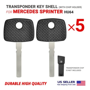5x Carcasa de llave de transpondedor para Mercedes Sprinter HU64 con soporte para chip - Imagen 1 de 2