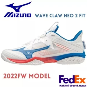 Mizuno Badminton Shoes WAVE CLAW NEO 2 FIT 71GA2275 10 White/Blue/Pink UNISEX - Picture 1 of 10
